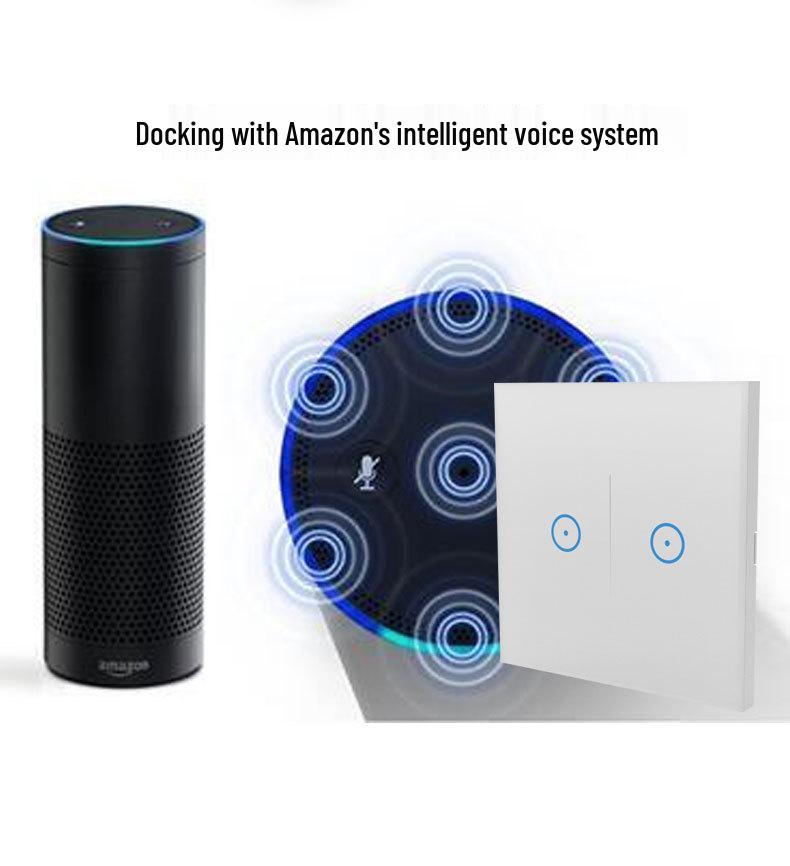 WiFi Smart Home Touch Switch with Alexa Voice Control, European Standard 86 Panel, Mobile Remote Operable