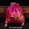 Red Brocade Jewelry Drawstring Gift Bag - 11x14 cm