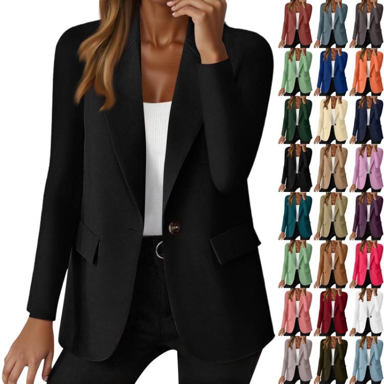 Solid Color Long Sleeve Cardigan Jacket Women s Fashion Small S