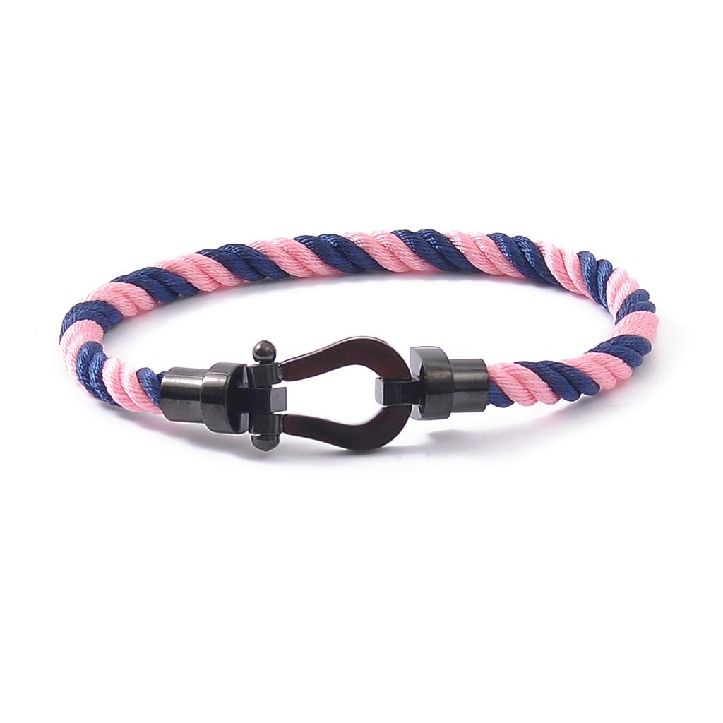 European and American Stainless Steel Nylon Rope Hand Rope Men and Women Couple Casual Trendy Color