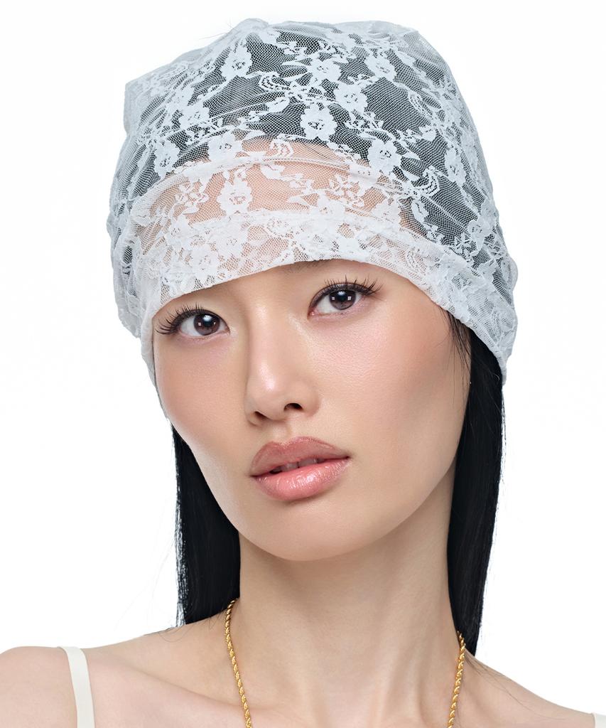 EIREVE Lace See-Through Beanie (White)