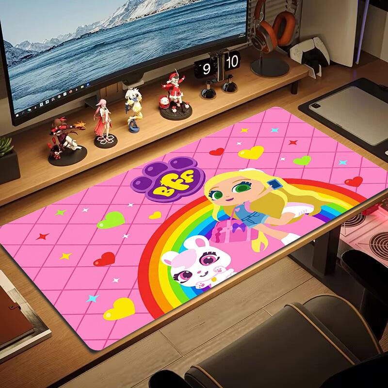 BFF Cartoon Color Mouse Pad Large Gaming Table Cushion Non-slip Laptop Tablet Big Mousepad XXL Mat Mini PC Playmat With Lock edge