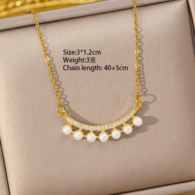 [Titanium Steel] Necklace Women's Copper Micro-inlaid Electroplating Advanced Sense Delicate Clavicle Chain Jewelry