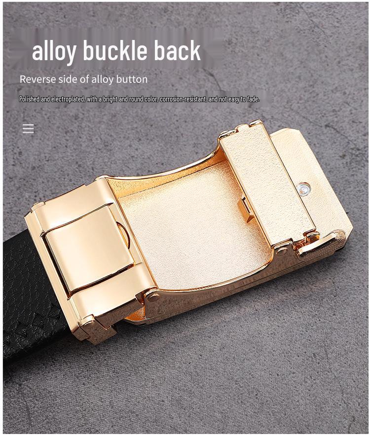 Men's Trendy Automatic Buckle Leather Belt - Versatile, Casual, and Simple Design