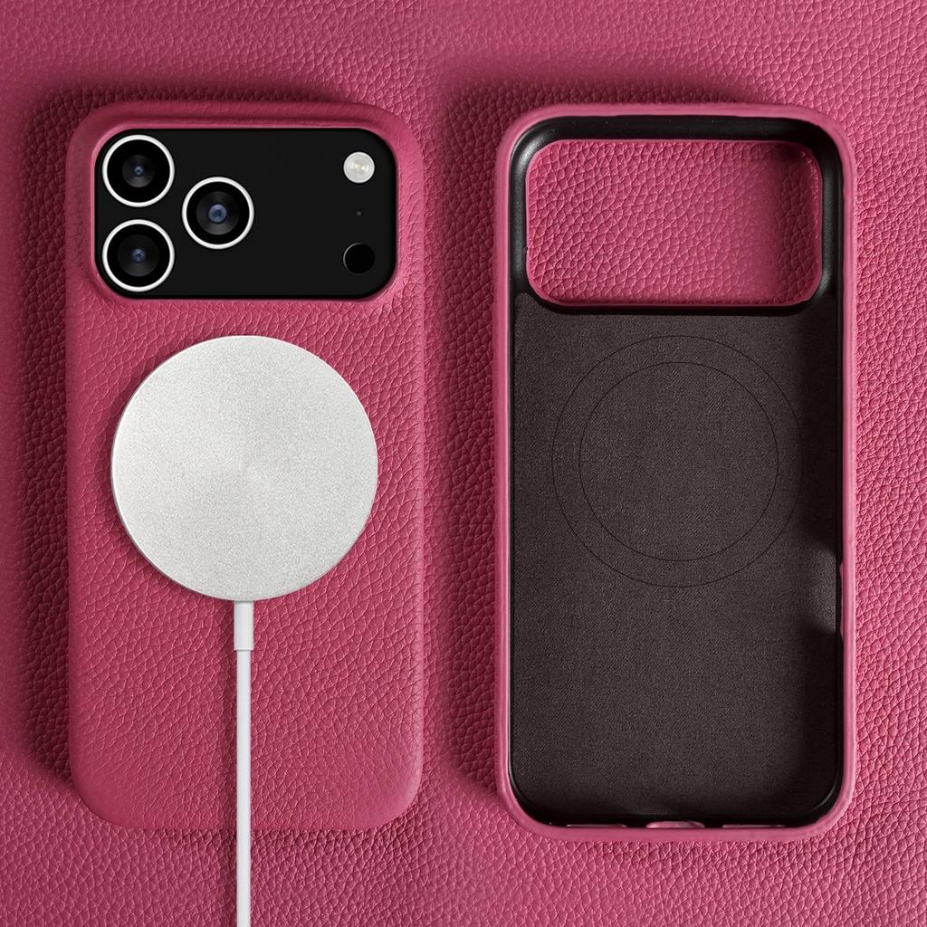 Luxury Magnetic Genuine Leather Case For Iphone 17 Pro Max 16 15 14 13 12 11 for Magsafe Full Covered Phone Cases Back Cover