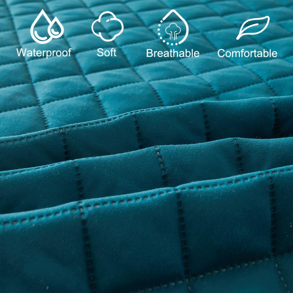 1 Stück Gestepptes Wasserdichtes Spannbettlaken, Maschinenwaschbarer Matratzenschoner Einzel-Doppelbettbezug