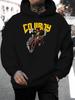 2026 Music Festival Summer New Arrival Unisex Casual Versatile Style Fashion Hoodie with  Denim Horseback Riding Print, Full of Dynamic Motion, Showca