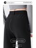 Women's Black Micro Flare High Waist Slimming Pants - Autumn Elastic Casual Wear
