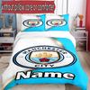 3pcs Duvet Cover Set (1*Duvet Cover + 2*Pillowcase, Without Core), Custom Name Manchester City FC Pattern Bedding Set, Home Bedroom Decor Gift