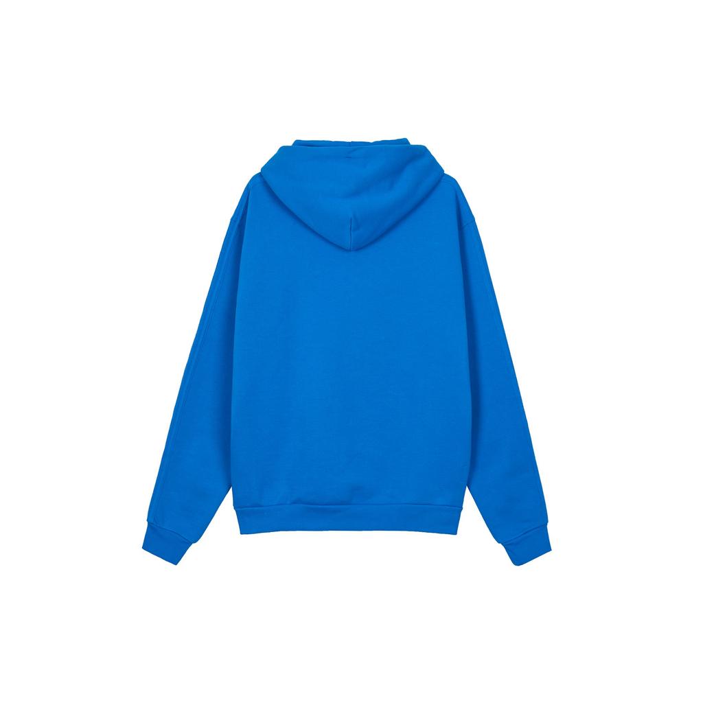 adidas Bluza męska Originals Clover FW22 w jednolitym kolorze z nadrukiem logo, ze sznurkiem, z długim rękawem, niebieska HK9866