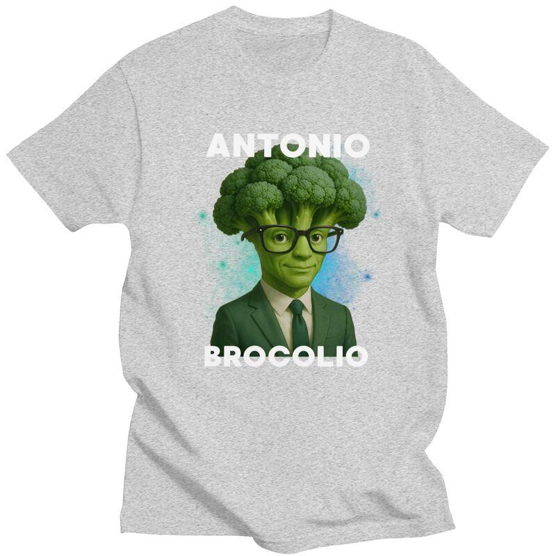 Antonio Brocolio Italian Brainrot Meme Broccoli T Shirt for Men 100 Cotton Tshirt Streetwaer Short Sleeve Tee Shirt Slim Fit