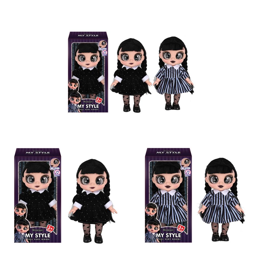 Wednesday Addams 13in Jointed Rubber Doll With Music For Collectors And Play