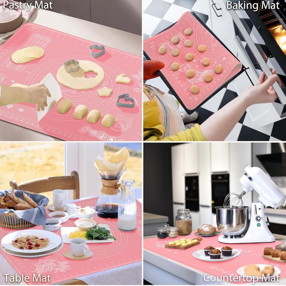 1Pcs Silicone Baking Mats for Baking Dough Non Stick Rolling Dough Pads Easy To Roll Out Pizza Dough Kneading Accessories