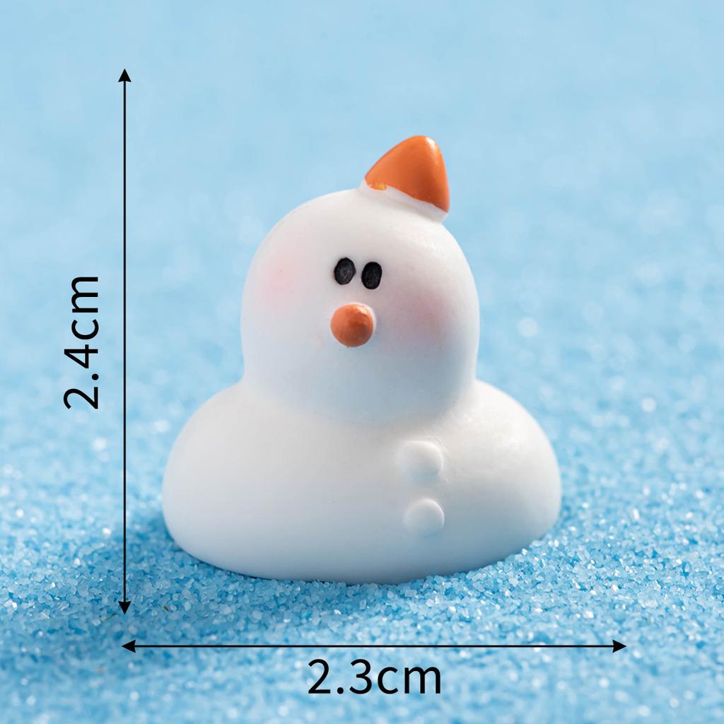 Miniature Decoration Exquisite Snowman Resin Figure Christmas Micro Landscape Cute Snowman Ornament For Desktops Indoor Outdoor