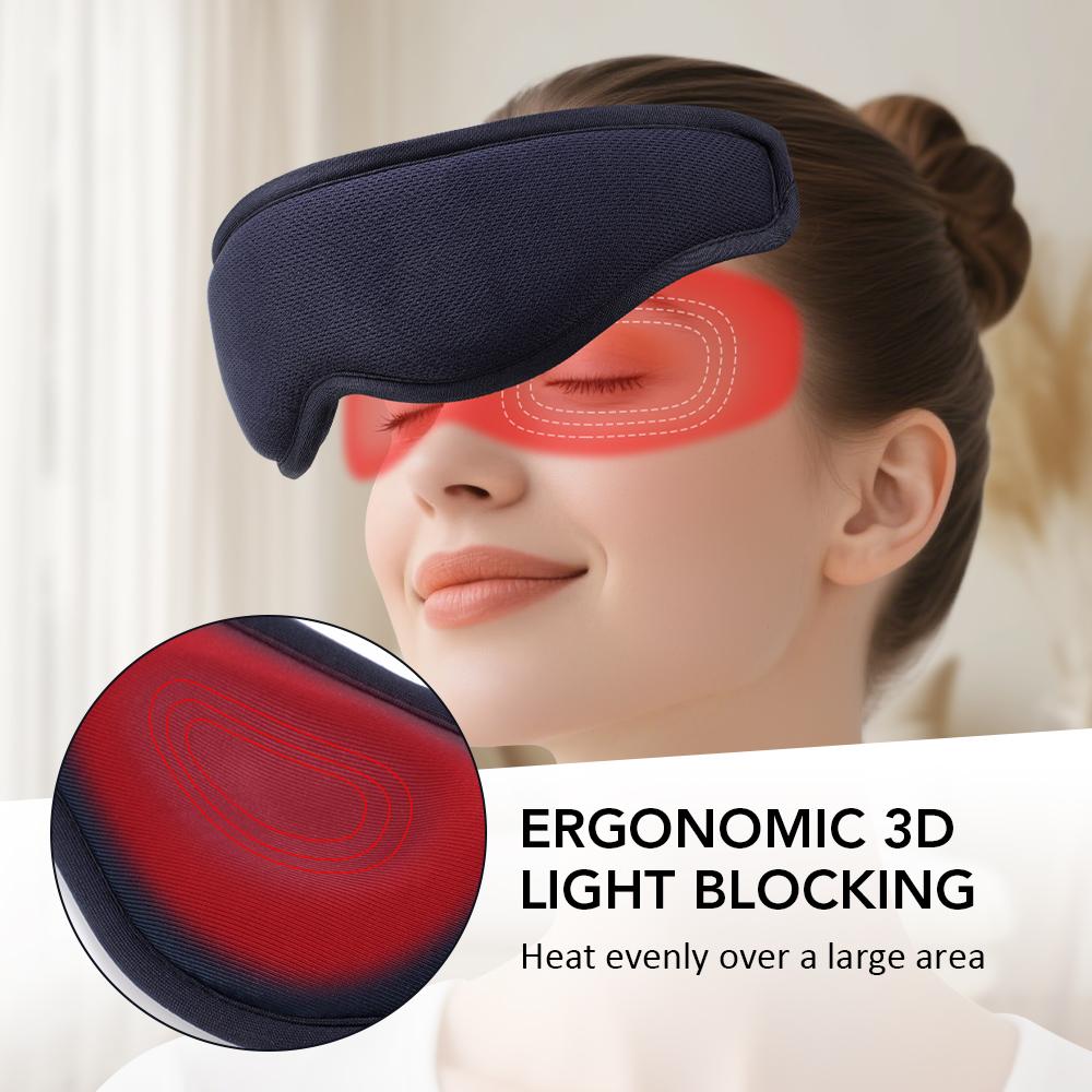 3-Level Heated Eye Mask Reusable Electric Steaming Eye Massager For Sleeping Eye Puffiness Anti Dark Circle Patch Eye Care