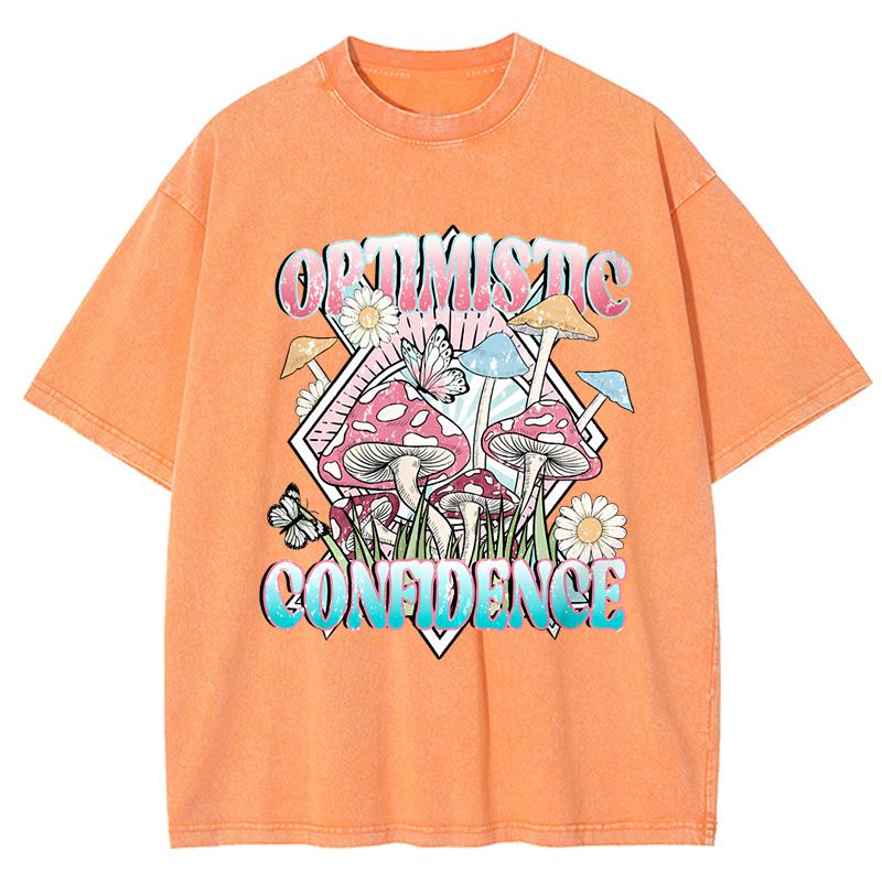 

Confidence Optimism Grow Butterflies Print Women Washed T Shirts Hip Hop O-Neck T-Shirt Cotton Clothes Oversized Top 3XL