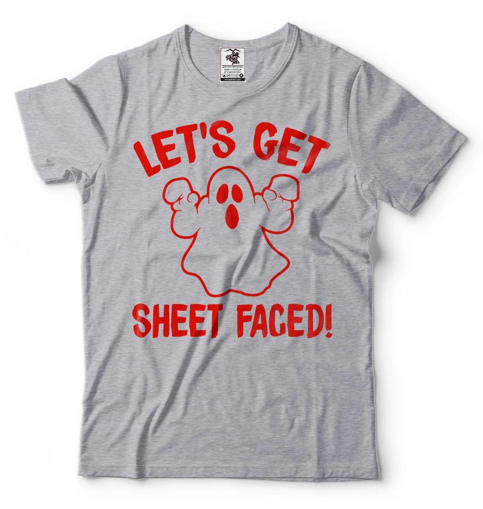 Sheet Faced Funny Halloween T-shirt Halloween Costume Tee Shirt 4XL