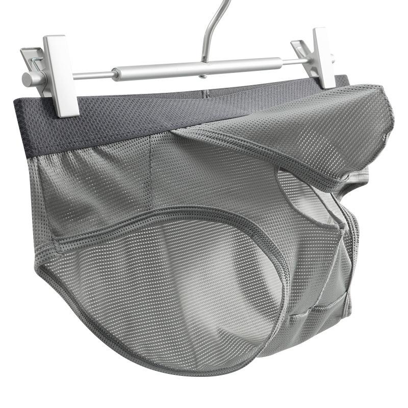 Male Summer Sexy Gun Egg Separation Opening Free From Ice Silk Breathable Briefs