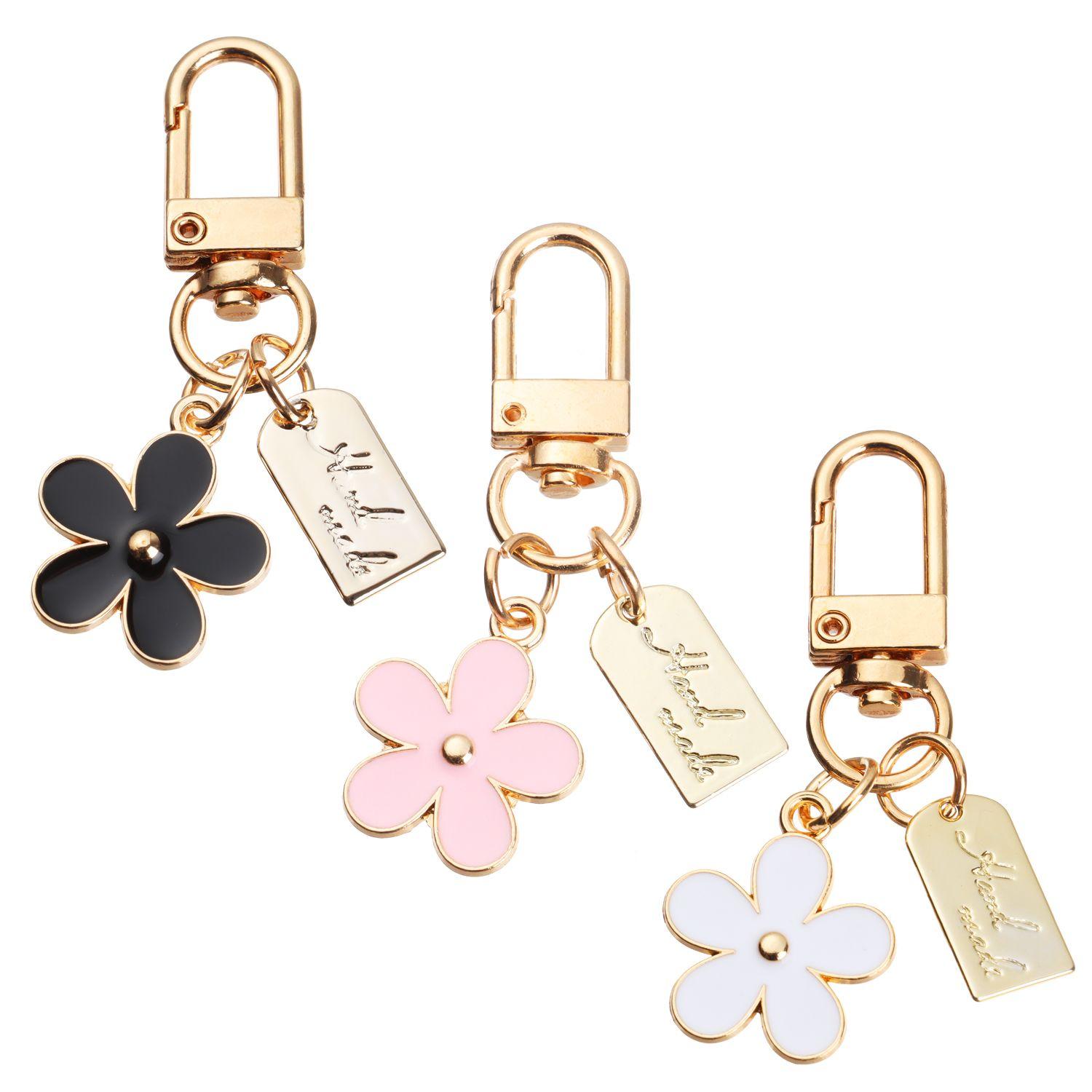 

Charm Decoration Pendant for Purse Flower Keychain 3 Pcs Keychains Bag Charm Key Chain