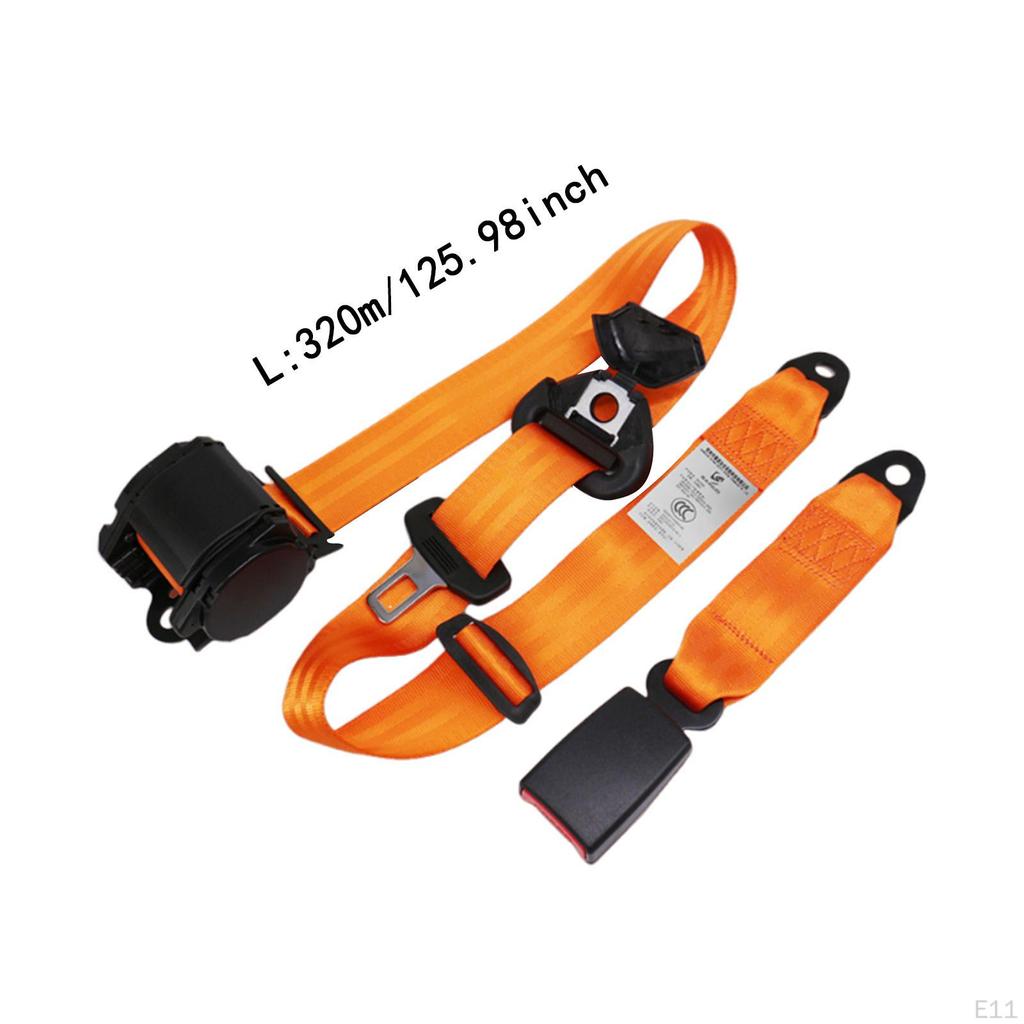 3 Point Car Seat Belt Automatic Retracting for Go Kart Van Black