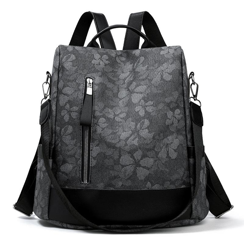 Color Block Printed Backpack Women s Large Capacity Travel Backpack Student Schoolbag