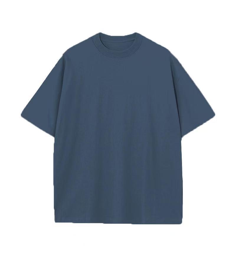 20 Combed Cotton Heavyweight Oversize T-Shirt - Solid Color, Round Neck, Short Sleeve, Drop Shoulder, 230g
