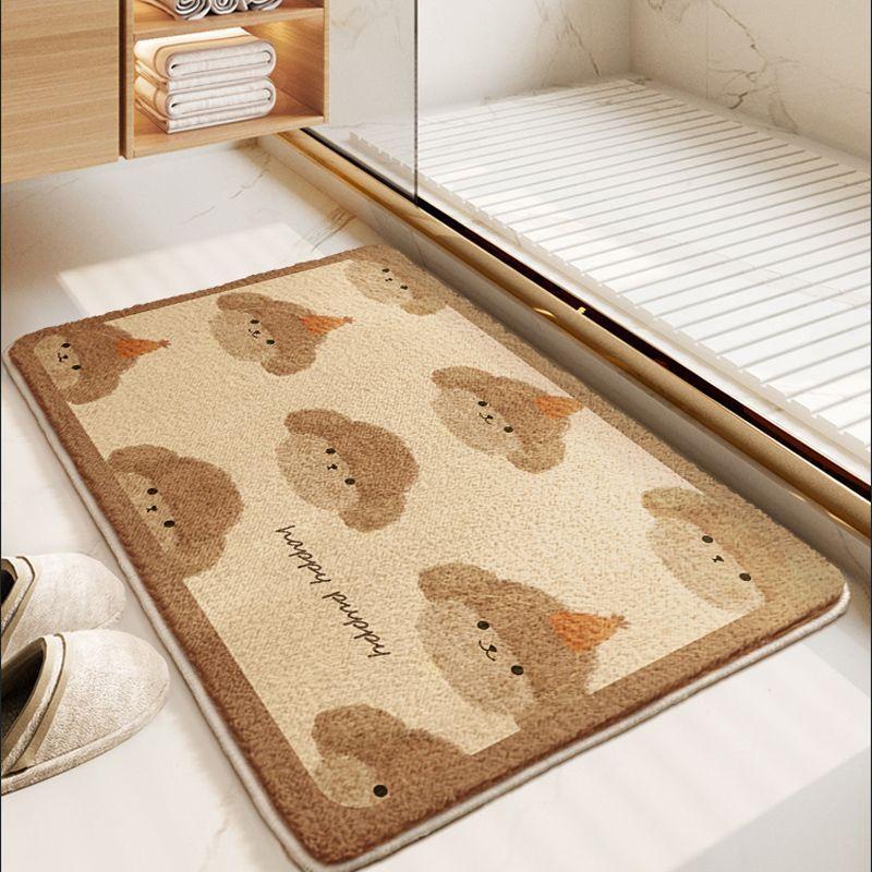 Badrum Absorberande Matta Söt Badrumsdörr Smutsig Halkfri Matta Toalettmatta Toalettdörrmatta Hushåll