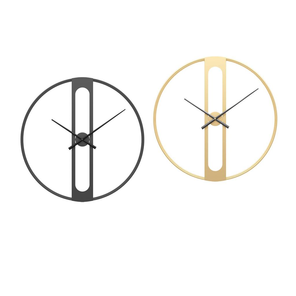 Round Wall Clock Modern Silent Decoration Non Ticking Metal Wall Clock for Living Room Dining Room Hotel Farmhouse Bedroom