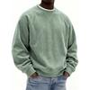 Felpa in velluto a coste da uomo a girocollo larga per autunno e inverno, pullover da uomo a maniche lunghe, top casual
