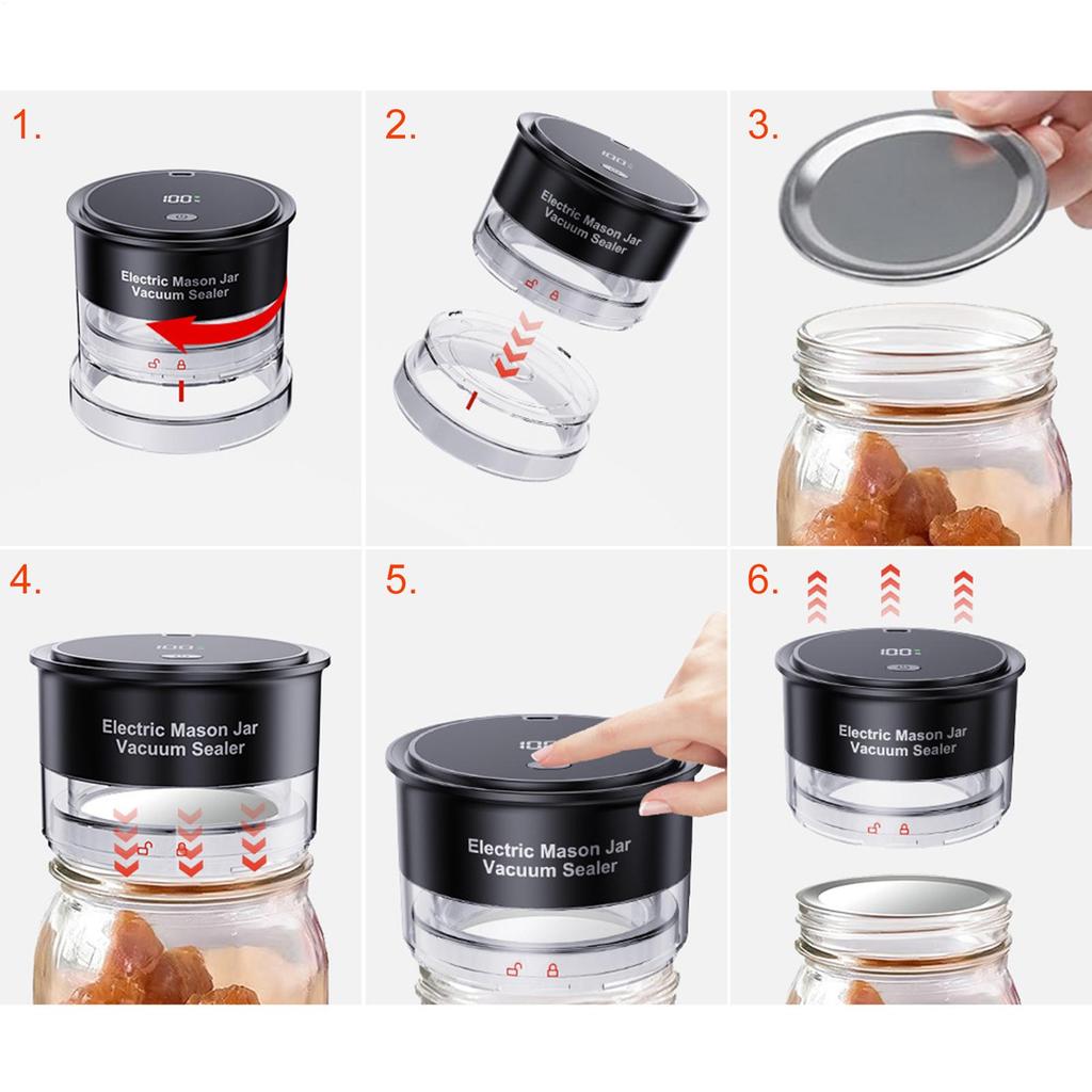 Vacuum Sealer For Jars Portable Electric Sealing Tool Vacuum Sealer For Canning Jar For Dry Food Cereals Home Dormitory Hotel