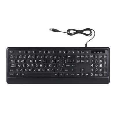 USB Interface Large Print Backlit Wired Keyboard