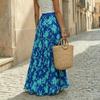 Gonna Lunga Pieghettata con Stampa Floreale Moda Donna Gonna da Vacanza Gonna Lunga a Linea ad A Gonna Leggera e Svolazzante a Mezza Lunghezza per Uso Casual