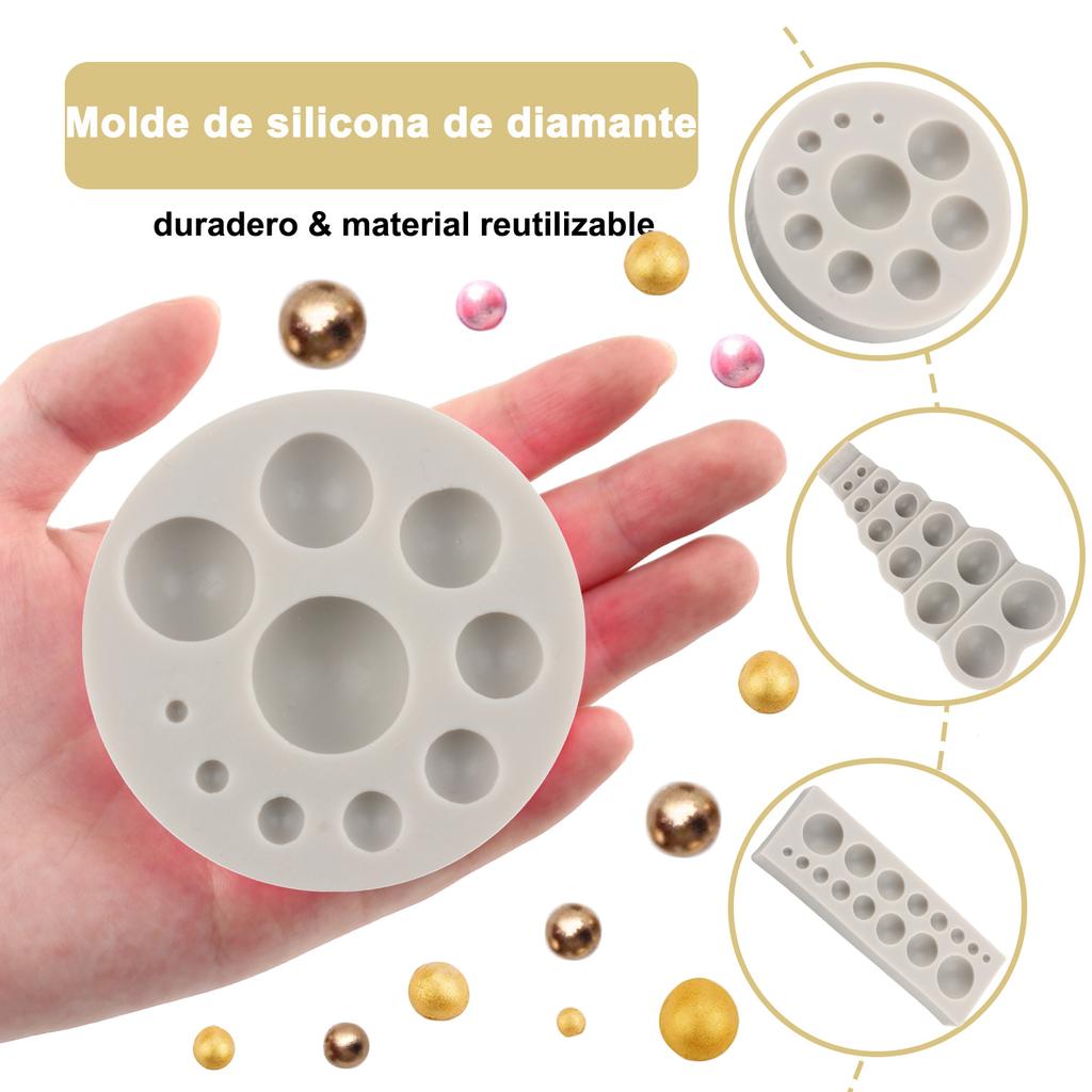 Pearl Fondant Mould Ball Pearl Semi Sphere Chocolate Silicone Moulds For Cake Decorating Cupcake Topper Candy Gum Paste Polymer Clay Moulds