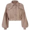 Women's Vintage Casual Solid Color Print Autumn Winter Long Sleeve POLO Neck Jackets & Coats
