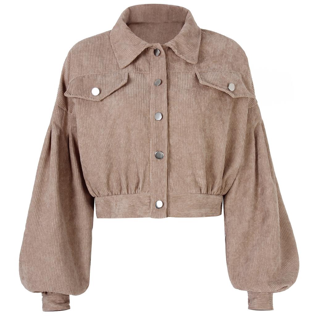 Women's Vintage Casual Solid Color Print Autumn Winter Long Sleeve POLO Neck Jackets & Coats