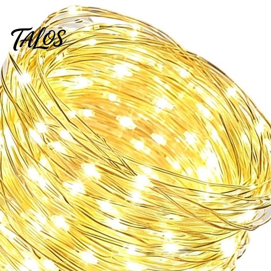 Outdoor Copper Wire Lights Fairy with Remote, 8 Modes 10-Level Dimming Timer, Waterproof Indoor DIY Craft Lighting Battery Operated String for