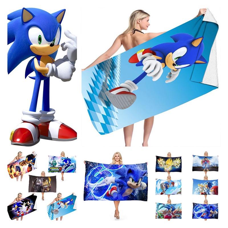 Sonic The Hedgehog Beach Towel Ultra-fine Fiber Fast-drying Super-absorbent