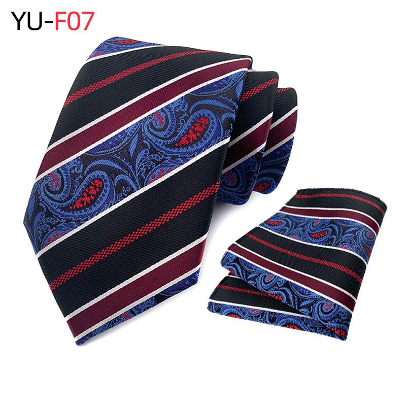 Polyester Paisley Tie Pocket Towel Two-Piece Set, Business Tie