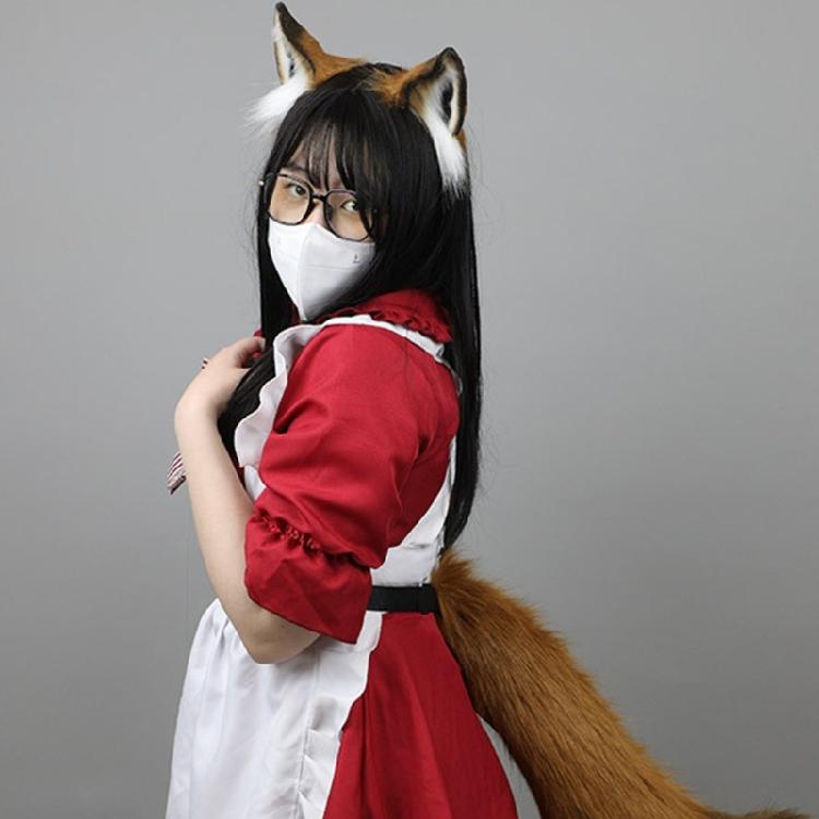 Furry Ear Headband Anime Cosplays Charming Foxes Headwear for Costume Party