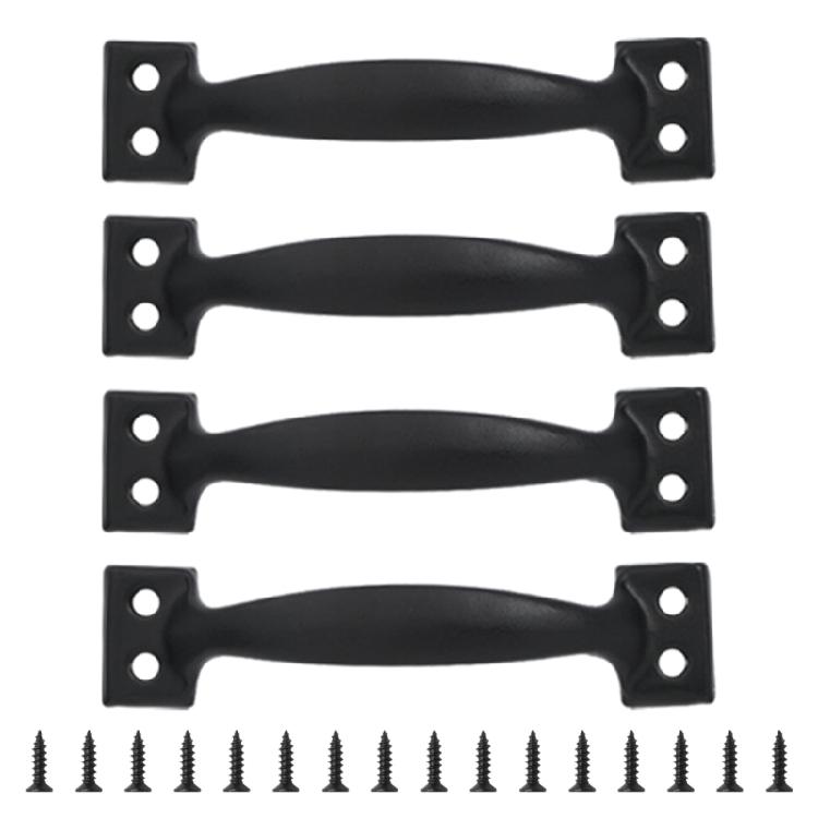 4pcs Handles for Wood Fence Gates Cabinets Bows-Shaped Barn Door Pulls Antique Furniture Knob Dresser Drawer Pull