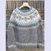 Damen Rundhals Farbblock Lockerer Passform Pullover Strickpullover Geometrisch Street Style 2025