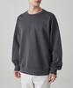 Flat Terry Raw Edge Cutting Oversized Sweatshirt [Gunmetal]