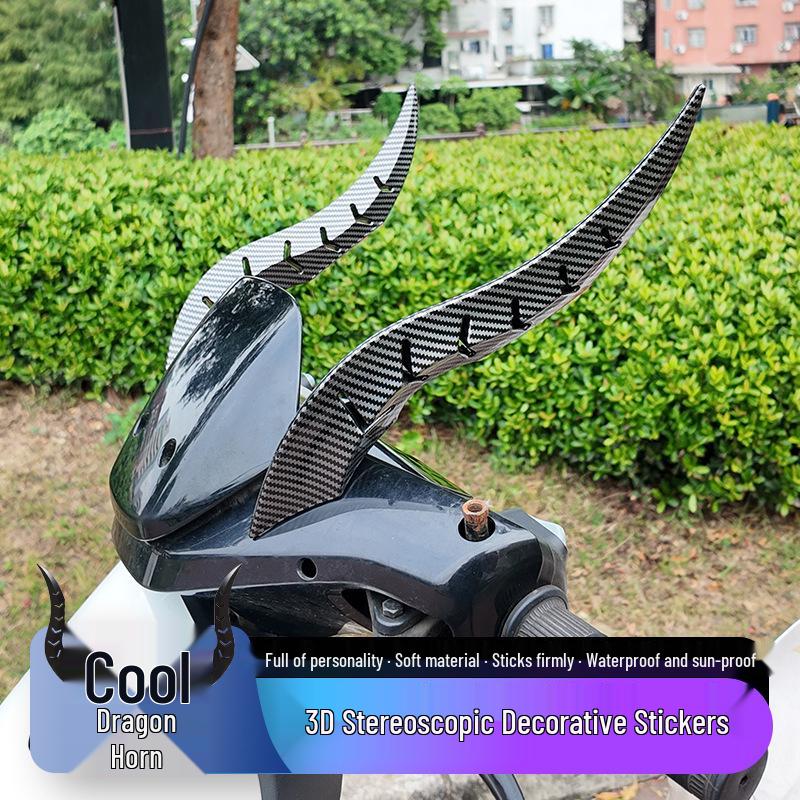Dragon Horn Carbon Fiber Car Roof Ornament Spoiler Fin for Various Models