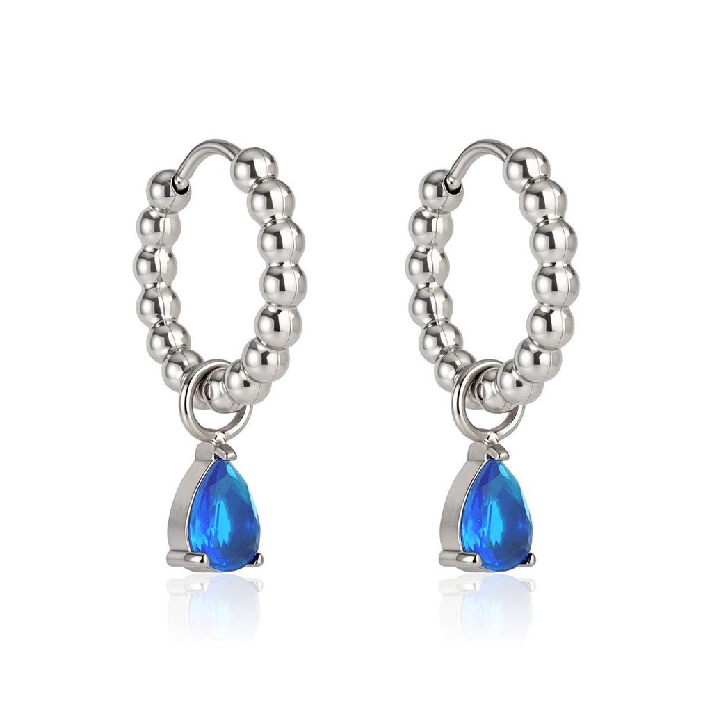 Wanxing 18K Gold Water Drop Zirconia Earrings - Elegant, Versatile Light Luxury Style.