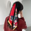 Ribbon Headband Christmas Silk Scarf Red New Year Scarf Simple Long Scarf  Women