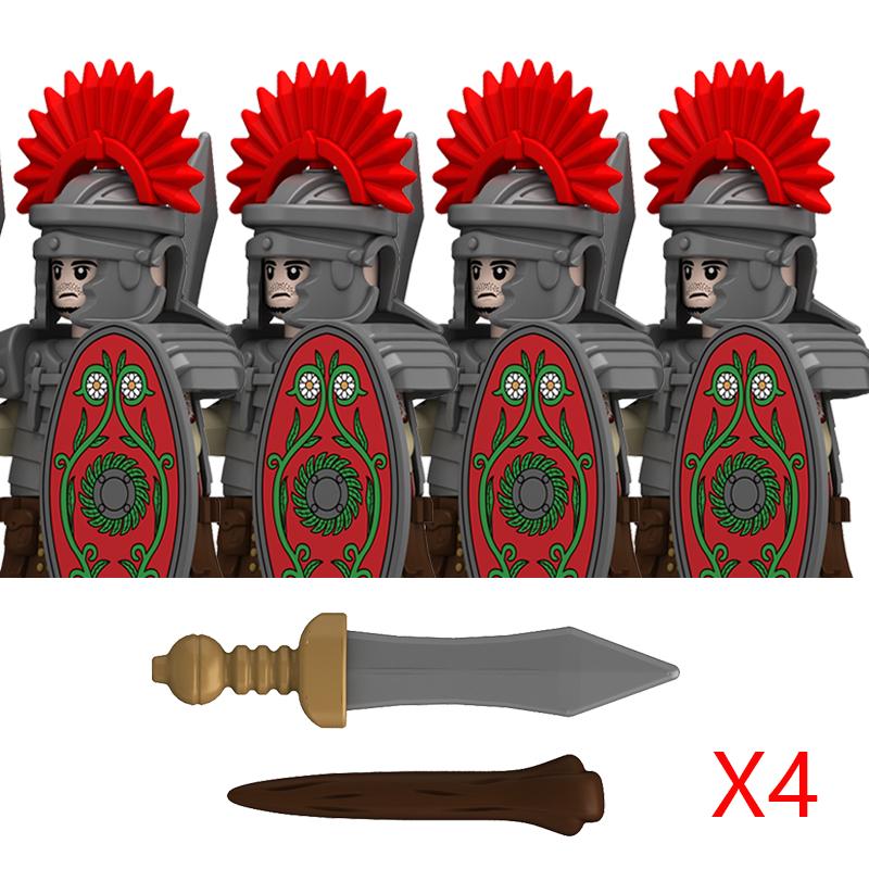Mittelalterliche Militär Rom Legionär Bausteine Königliche Garde Armee Soldatenfiguren Zenturio Adjutant Schild Schwert Steine Spielzeug