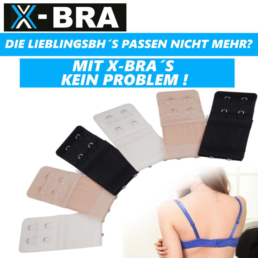 X-BRA Bra Extender Extension 1-2 Hooks Black White Beige [6 Pieces]