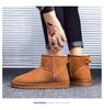 Winter New Shoes for Men Women Leather Boots Warm Plush Leather Casual Shoes Couples Thick-soled Short Snow Boots 35-46