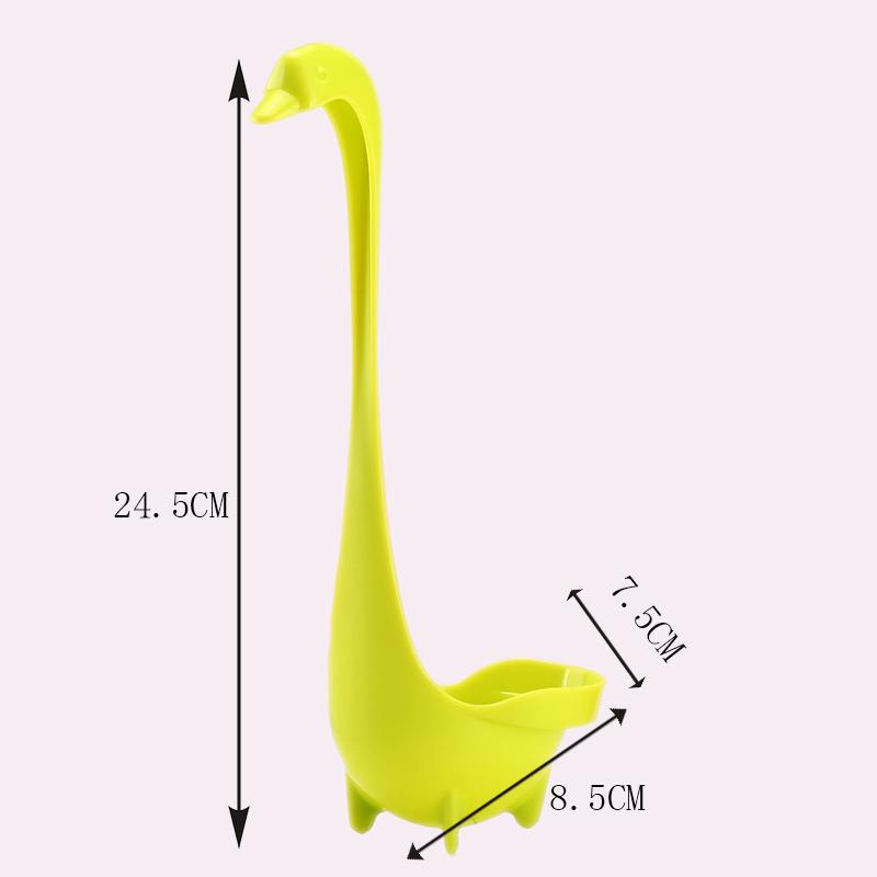 

Пищевой полипропиленовый пластик однотонный фильтруемая ложка креативная лебедь длинная ручка большая суповая ложка кухонная посуда