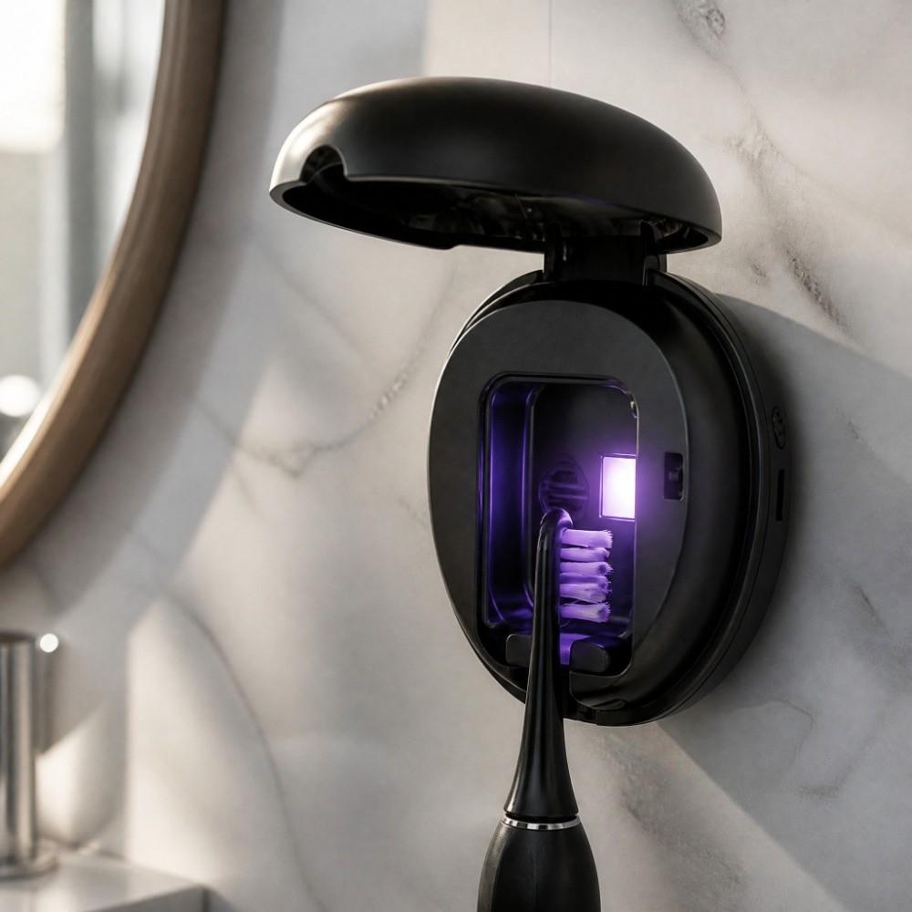Waterproof Smart Toothbrush Rack Wall-Mounted Toothbrush Intelligent Drying Rack Bathroom